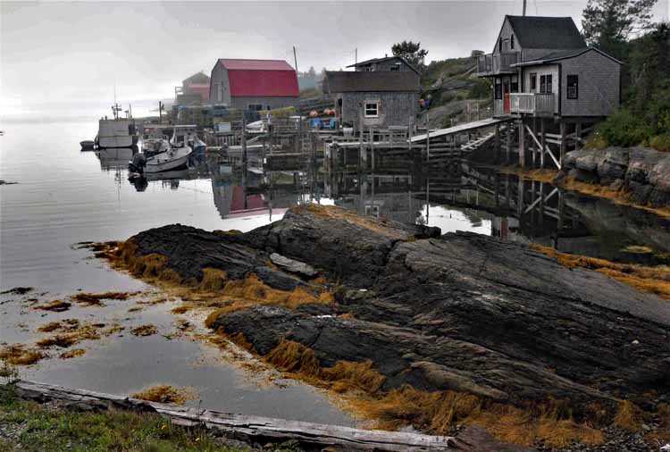 shacks on water